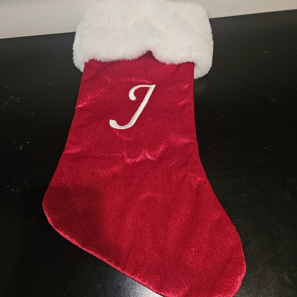 Red Christmas Stocking with White Fur Trim